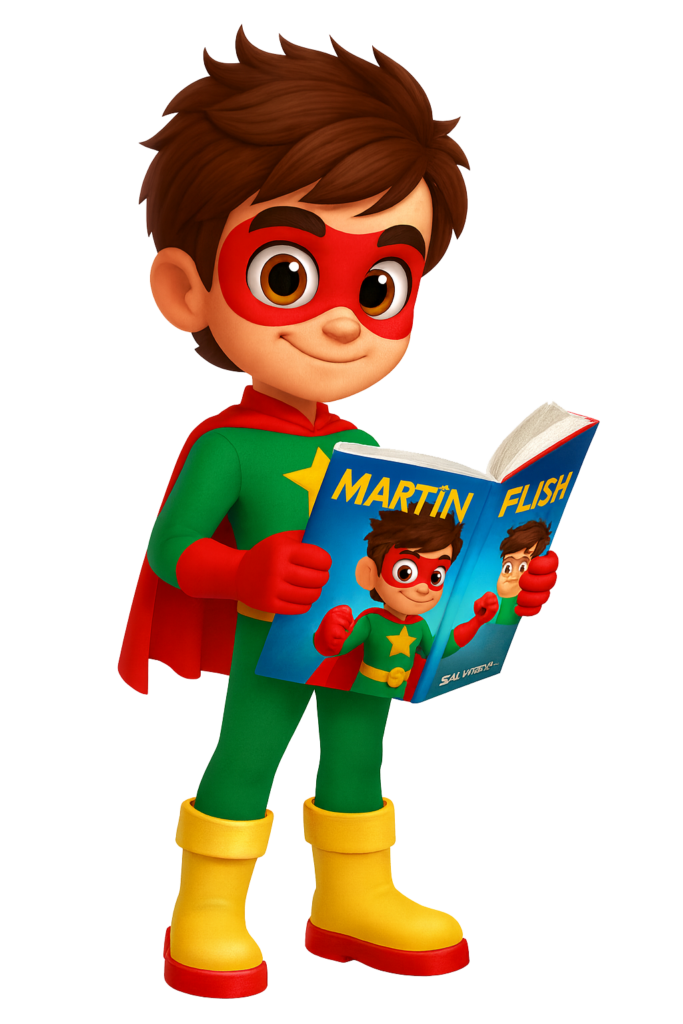 Martinflish leyendo un libro de Martínflish